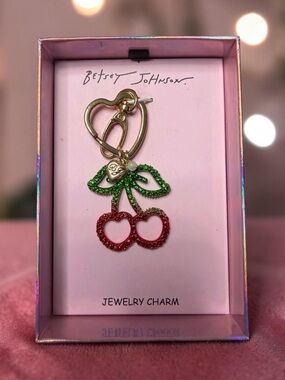 Betsy Johnson Cherries Bag Charm Keychain (A804)
